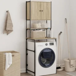 Hot vidaXL Tvättmaskinsskåp sonoma-ek 68x48,5x194 cm Sonoma ek