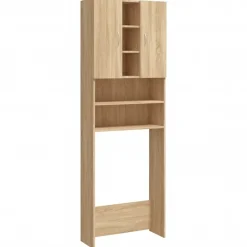 Best vidaXL Tvättmaskinsskåp sonoma-ek 64x25,5x190 cm Sonoma ek