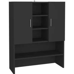 vidaXL Tvättmaskinsskåp svart 70,5x25,5x90 cm