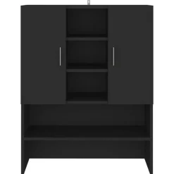 vidaXL Tvättmaskinsskåp svart 70,5x25,5x90 cm