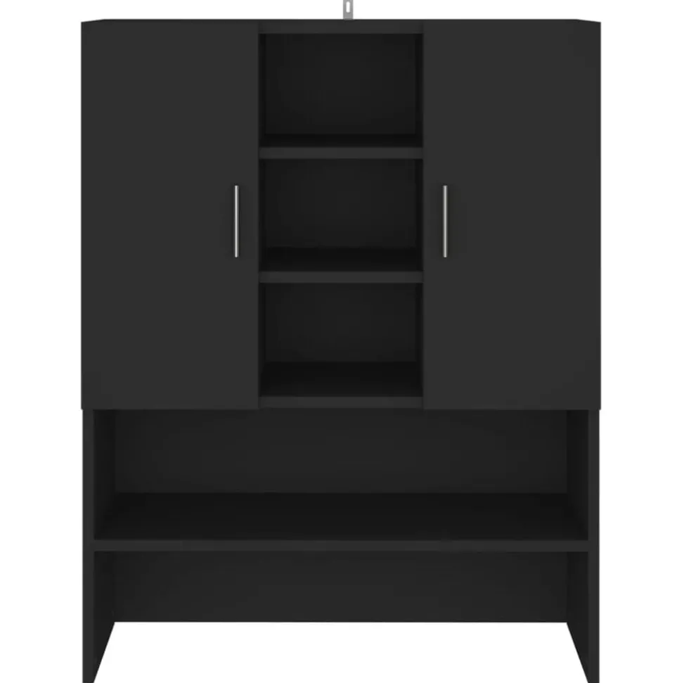 vidaXL Tvättmaskinsskåp svart 70,5x25,5x90 cm