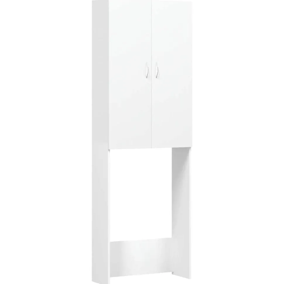 vidaXL Tvättmaskinsskåp vit 64x25,5x190 cm