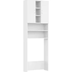 vidaXL Tvättmaskinsskåp vit 64x25,5x190 cm