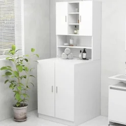 Clearance vidaXL Tvättmaskinsskåp 70,5x25,5x90 cm Vit