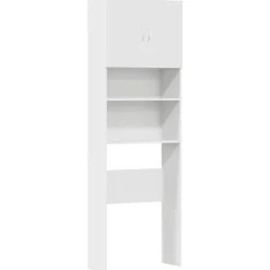 vidaXL Tvättmaskinsskåp vit 64x24x190 cm konstruerat trä