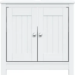 vidaXL Tvättställsskåp BERG vit 60x34x59 cm massiv furu
