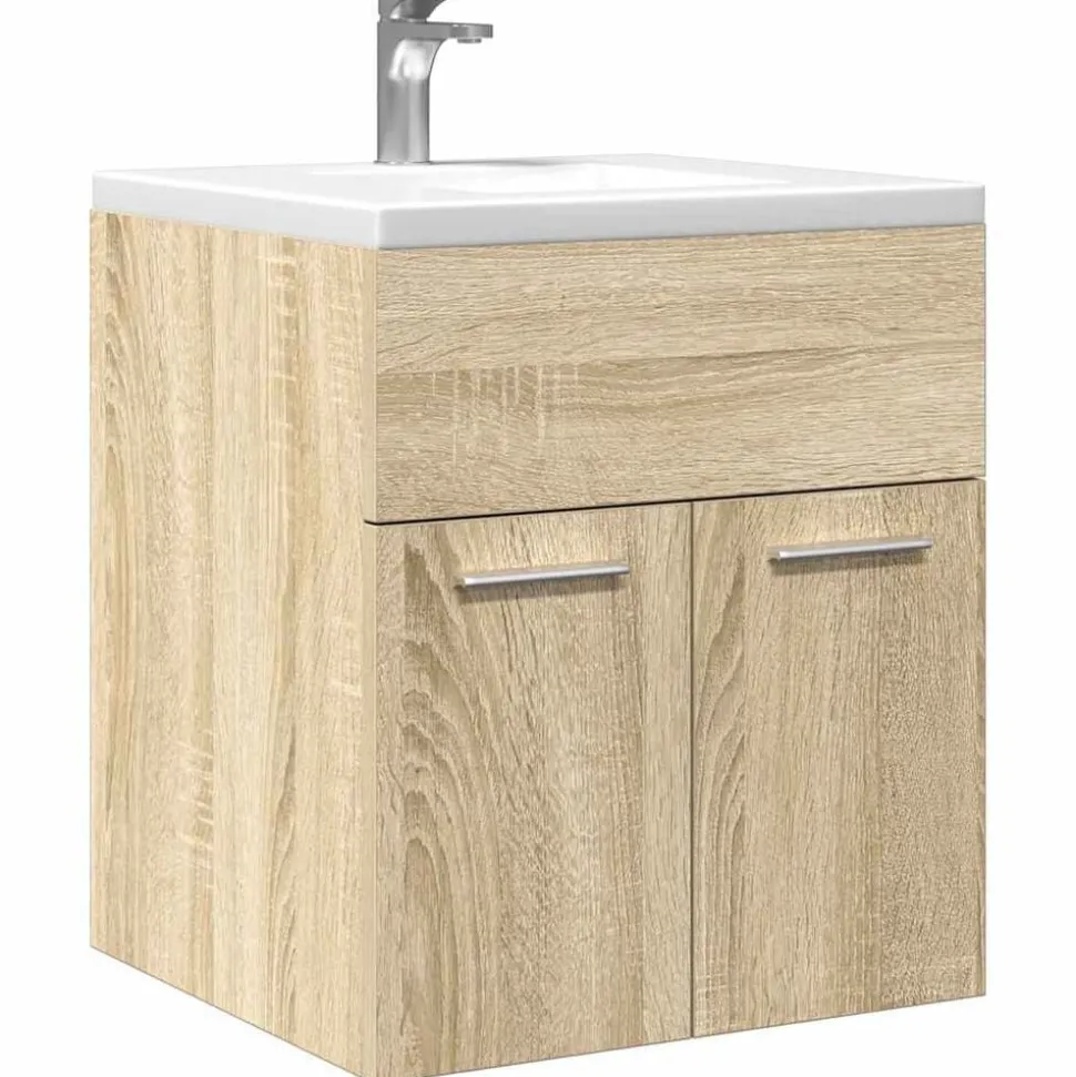 vidaXL Tvättställsskåp sonoma-ek 41x38,5x46 cm konstruerat trä