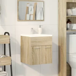 vidaXL Tvättställsskåp sonoma-ek 41x38,5x46 cm konstruerat trä