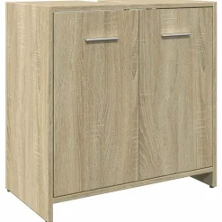 New vidaXL Tvättställsskåp sonoma-ek 60x33x60 cm konstruerat trä Sonoma ek