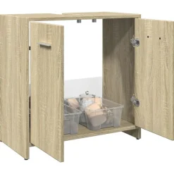 New vidaXL Tvättställsskåp sonoma-ek 60x33x60 cm konstruerat trä Sonoma ek