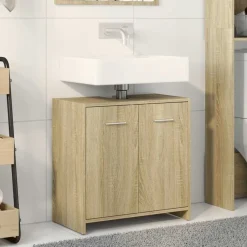 New vidaXL Tvättställsskåp sonoma-ek 60x33x60 cm konstruerat trä Sonoma ek