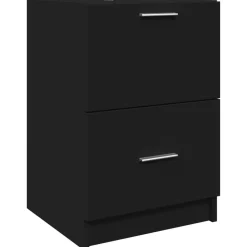 vidaXL Tvättställsskåp svart 40x37x59 cm konstruerat trä