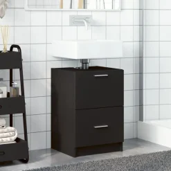 vidaXL Tvättställsskåp svart 40x37x59 cm konstruerat trä