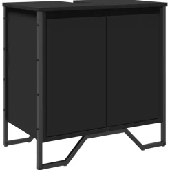vidaXL Tvättställsskåp svart 60x35x60 cm konstruerat trä