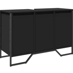Hot vidaXL Tvättställsskåp 91x35x60 cm konstruerat trä Svart