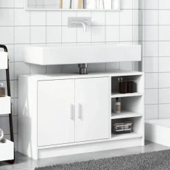 Best vidaXL Tvättställsskåp 90x29x55 cm konstruerat trä Vit