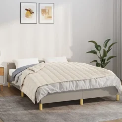 Best vidaXL Tyngdtäcke gräddvit 120x180 cm 9 kg tyg Kräm