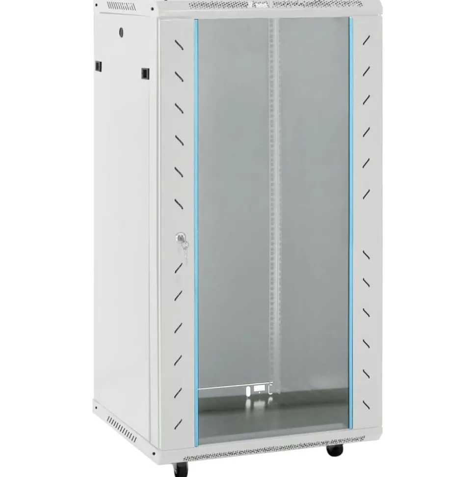 vidaXL 22U Nätverksskåp 19" IP20 grå 60x60x120 cm