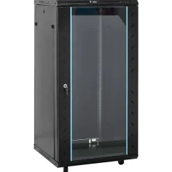 vidaXL 22U Nätverksskåp 19" IP20 svart 60x60x120 cm