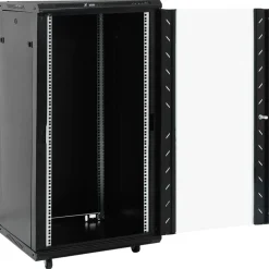 vidaXL 22U Nätverksskåp 19" IP20 svart 60x60x120 cm