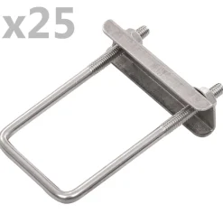 Hot vidaXL U-koppling för staketstolpe 60x40 mm 25 set Silver