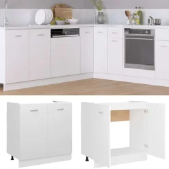 Discount vidaXL Underskåp för diskho “Lyon” 80x46x81,5 cm konstruerat trä Vit