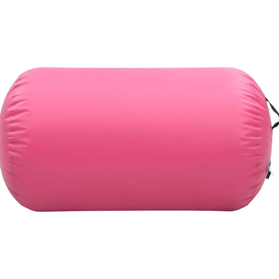 New vidaXL Uppblåsbar gymnastikrulle med pump 100x60 cm PVC Rosa