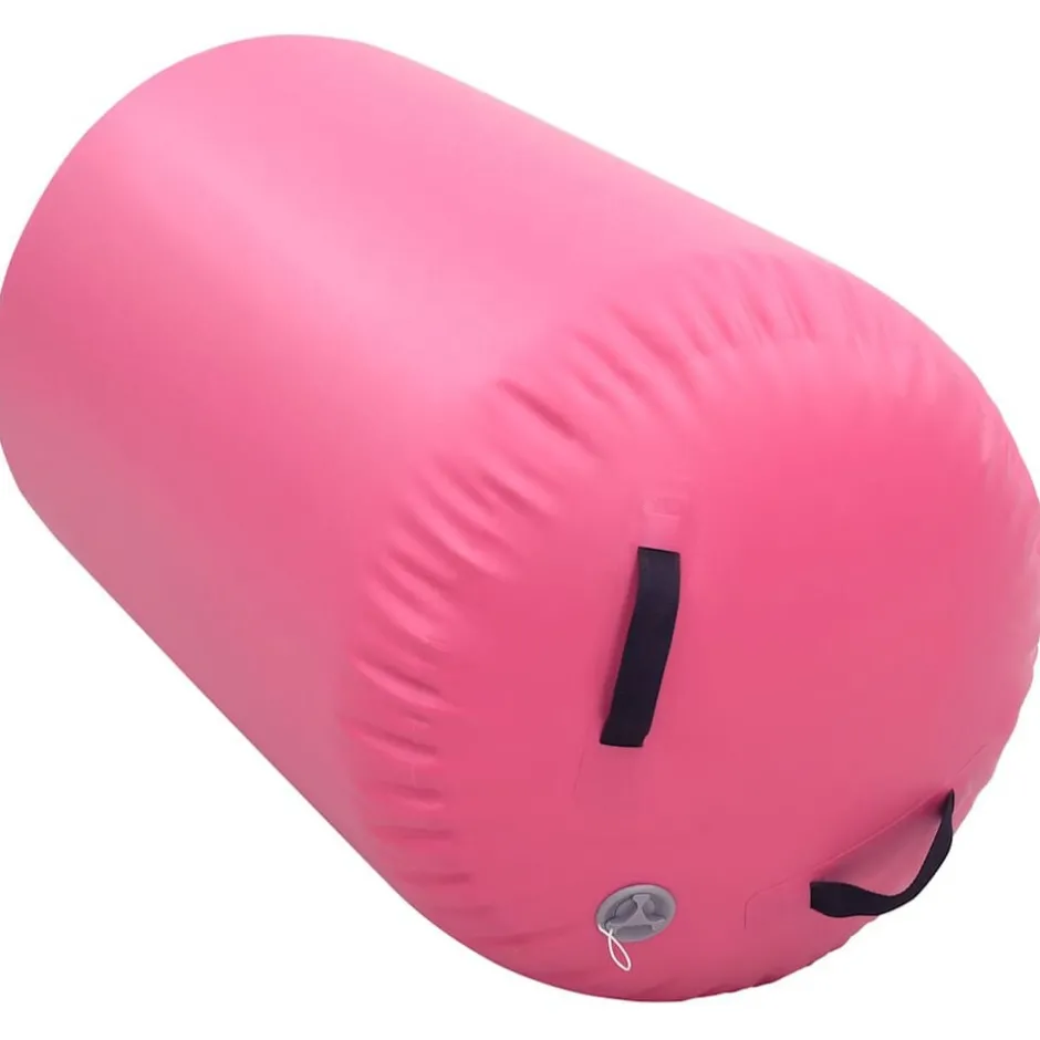 New vidaXL Uppblåsbar gymnastikrulle med pump 100x60 cm PVC Rosa