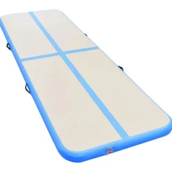 vidaXL Uppblåsbar gymnastikmatta med pump 300x100x10 cm PVC blå