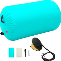Sale vidaXL Uppblåsbar gymnastikrulle med pump 100x60 cm PVC Grön