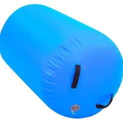 vidaXL Uppblåsbar gymnastikrulle med pump 100x60 cm PVC blå