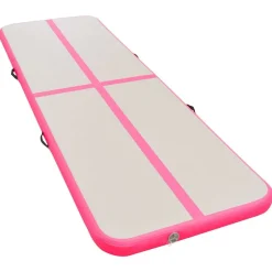 Best vidaXL Uppblåsbar gymnastikmatta med pump 300x100x10 cm PVC Rosa