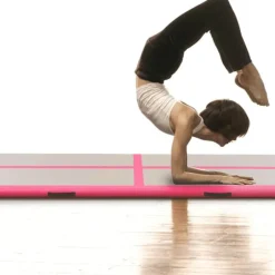 Best vidaXL Uppblåsbar gymnastikmatta med pump 300x100x10 cm PVC Rosa