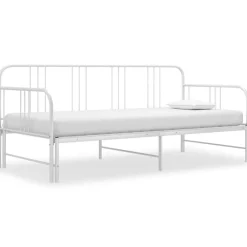 Hot vidaXL Utdragbar sängram bäddsoffa metall 90x200 cm Vit