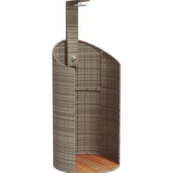vidaXL Utedusch grå 100x100x241,5 cm konstrottning och akaciaträ
