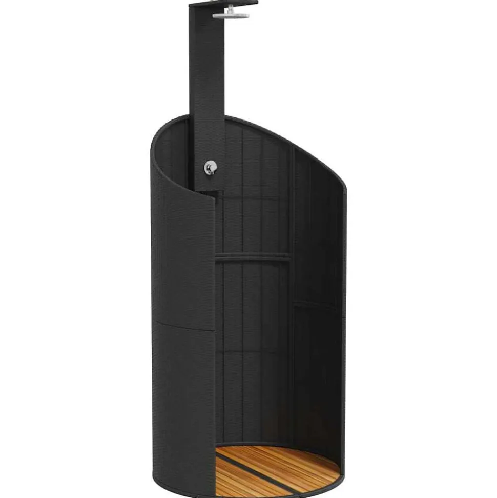 vidaXL Utedusch svart 100x100x241,5 cm konstrottning och akaciaträ