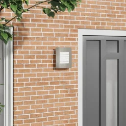 New vidaXL Utomhus vägglampa Silver 23,5 x 9 x 26 cm Rostfritt stål