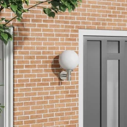 Best vidaXL Utomhus vägglampa 28 x 25 x 38 cm Silver
