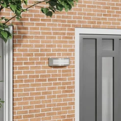 vidaXL Utomhus vägglampa Silver 32 x 10 x 10 cm