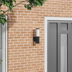 vidaXL Utomhus vägglampa Svart 15 x 7,5 x 33 cm