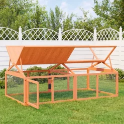 vidaXL Utomhusbur brun 200x112,5x74 cm massiv furu