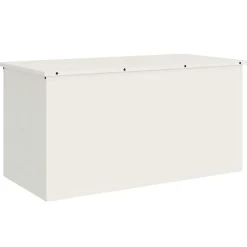 Hot vidaXL Utomhusförvaringslåda 100 x 50,5 x 50 cm Stål Vit