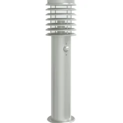 vidaXL Utomhusgolvlampa med sensor silver 60 cm rostfritt stål