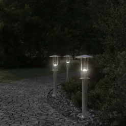 Clearance vidaXL Utomhusgolvlampa 60 cm rostfritt stål Silver