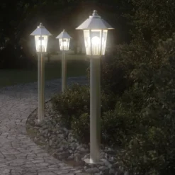 vidaXL Utomhusgolvlampa silver 80 cm rostfritt stål