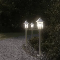 vidaXL Utomhusgolvlampa silver 80 cm rostfritt stål