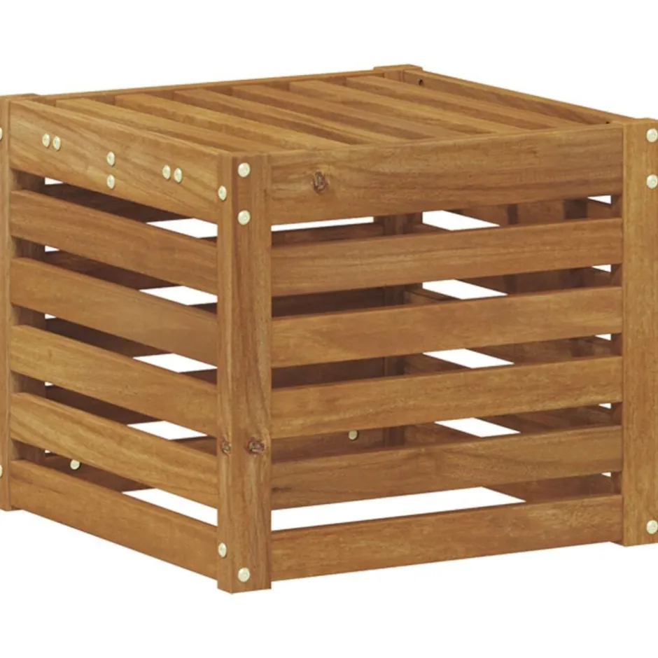 vidaXL Utomhuspall 43 x 43 x 37 cm Massivt Akaciaträ Naturfärg