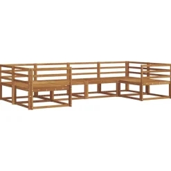 vidaXL Utomhussoffset 6 pcs Naturfärg Massivt Akaciaträ