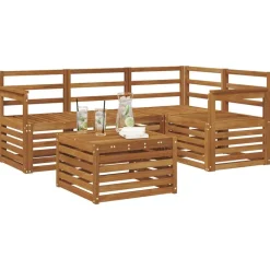 Sale vidaXL Utomhussoffset 5 pcs Massivt Akaciaträ Naturfärg
