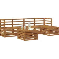 vidaXL Utomhussoffset 6 pcs Naturfärg Massivt Akaciaträ